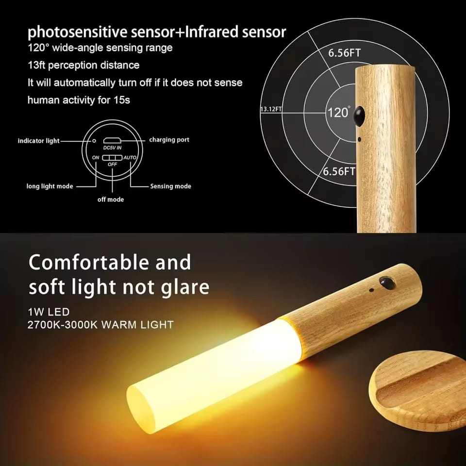 Aplique de pared magnético con luz nocturna